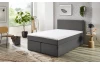 Postel boxspring Aston 140x200 cm, stredne šedá látka