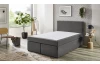 Postel boxspring Aston 140x200 cm, stredne šedá látka